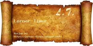 Lerner Timur névjegykártya
